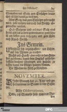 Haußhaltung im November.