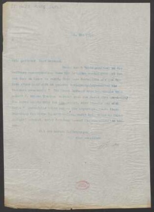 Brief an Hans Dechend : 18.05.1912