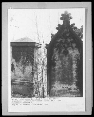 Grabstein von Lazarus Gernsheim (gestorben 1848.04.14)