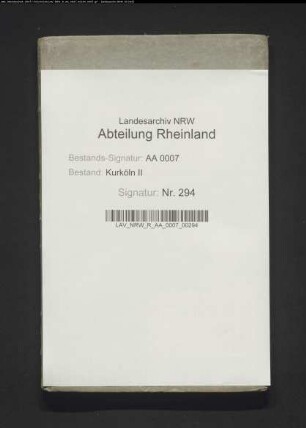 Protokoll der Liquidation des Nachlasses des Erzbischofs Clemens August
