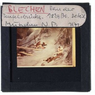 Blechen, Bau der Teufelsbrücke : Detail