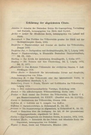 Erklärung der abgekürzten Citate