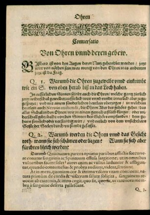 Conversatio Von Ohren unnd deren gebew.