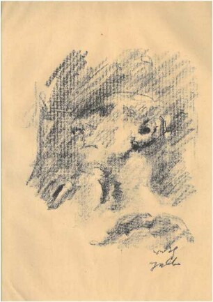 Zeichnung "Die Totenmaske" (Lovis Corinth)