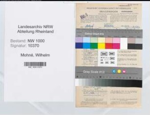 Entnazifizierung Wilhelm Mohné, geb. 07.08.1905 (Architekt)