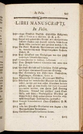 Libri Manuscripti.
