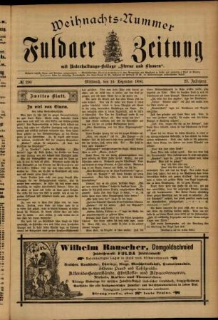Zweite Ausgabe vom Mittwoch, den 16. Dezember 1896.