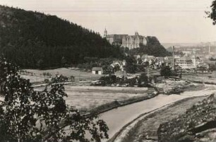 Nossen. Blick auf die Stadt und Schloß