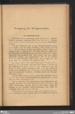 Erzeugung der Röntgenstrahlen