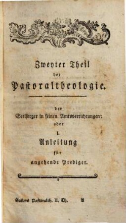 Vorlesungen aus der Pastoraltheologie, 2