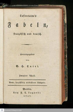 Zweyter Theil: Fabeln
