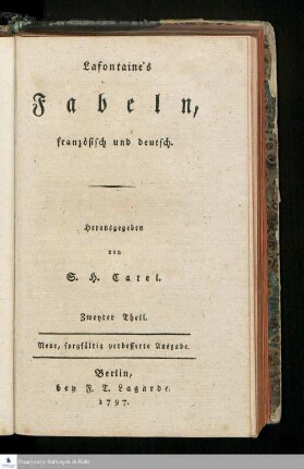 Zweyter Theil: Fabeln