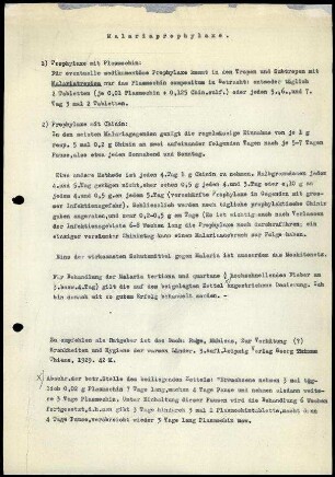 Anlage I. Malariaprophylaxe