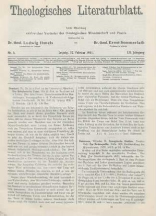 66-68 [Rezension] Bussmann, Wilhelm, Synoptische Studien. Zweites Heft: Zur Redenquelle