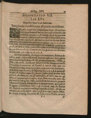 Disputatio VII. Lex XVI. - XIIX.