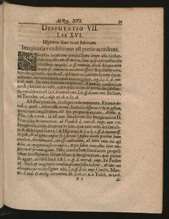 Disputatio VII. Lex XVI. - XIIX.