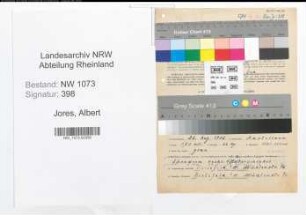 Entnazifizierung Albert Jores , geb. 22.08.1905 (Kaufmaennischer Angestellter)