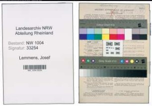 Entnazifizierung Josef Lemmens , geb. 09.11.1909 (Schneidermeister)
