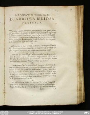 Medicatio Foeminae, Diarrhaea Biliosa Fatigatae.