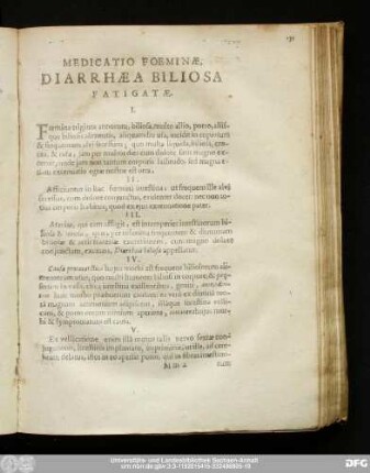 Medicatio Foeminae, Diarrhaea Biliosa Fatigatae.