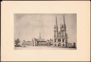 Berliner Dom Schinkelwettbewerb 1884: Ansicht vom Lustgarten her