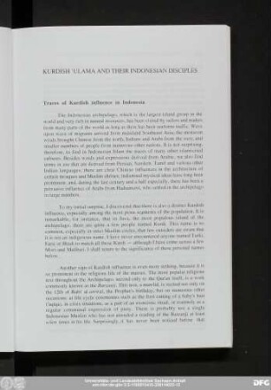Kurdish 'Ulama And Their Indonesian Disciples