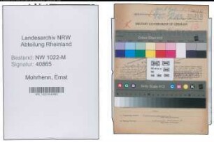 Entnazifizierung Ernst Mohrhenn , geb. 10.07.1898 (Vertreter)