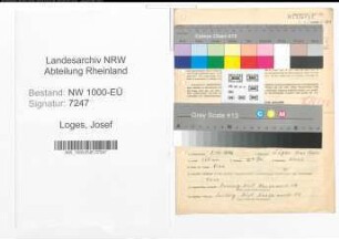 Entnazifizierung Josef Loges, geb. 03.11.1896 (Kanalmeister)