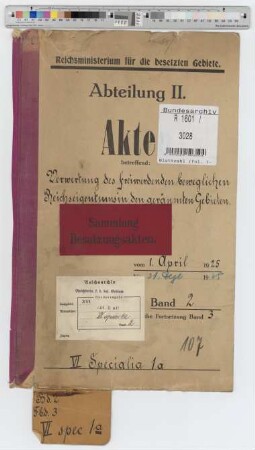 Verwertung des freiwerdenden beweglichen Reichseigentums in den geräumten Gebieten: Bd. 2