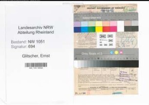 Entnazifizierung Ernst Glitscher , geb. 04.11.1888 (Buchdrucker)