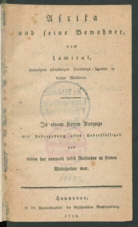 Afrika und seine Bewohner