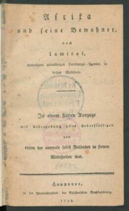 Afrika und seine Bewohner