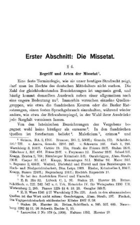 Erster Abschnitt: Die Missetat.