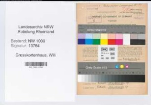 Entnazifizierung Willi Grosskortenhaus, geb. 14.03.1919 (Postangestellte)