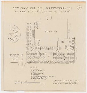 Gartenanlage Kurhaus, Königstein: Gartenterrasse am Kurhaus: Grundriss 1:100