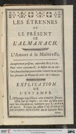 Les étrennes ou le Présent de l’almanach