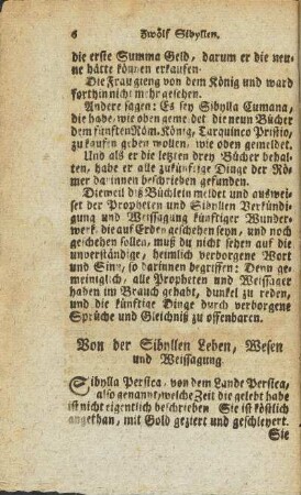 Von der Sibyllen Leben, Wesen und Weissagung.
