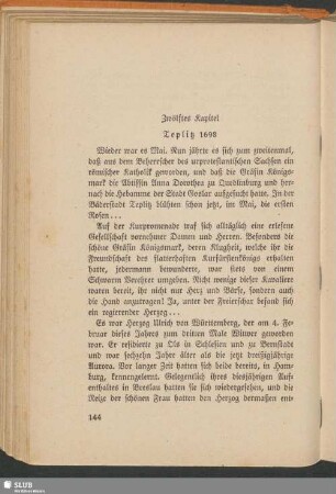 Zwölftes Kapitel: Teplitz 1698