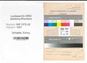 Entnazifizierung Emmy Schaefer , geb. 28.08.1895 ()