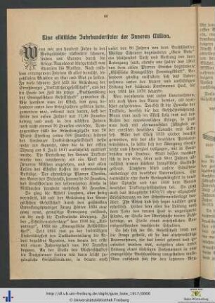 Eine elsässische Jahrhundertfeier der Inneren Mission.