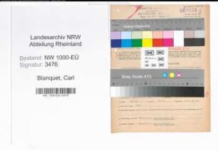 Entnazifizierung Carl Von Blanquet, geb. 19.11.1885 (Direktor)