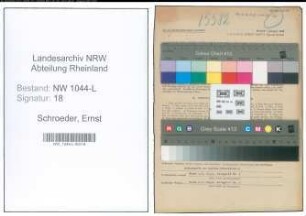 Entnazifizierung Ernst Schroeder , geb. 03.03.1893 (Justizinspektor)