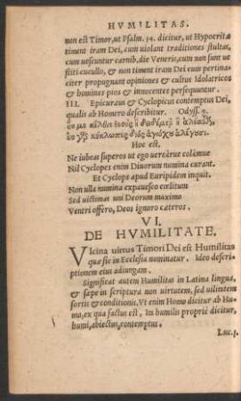 VI. De Humilitate.