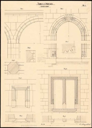 Rathaus, Duderstadt: Tür- und Fenstergewände, Teilzeichnungen, 1:10