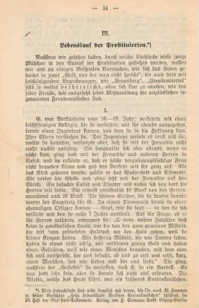 III. Lebenslauf der Prostituierten
