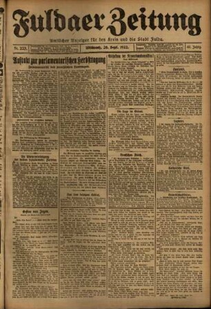 Ausgabe vom Donnerstag, den 28. September 1922.