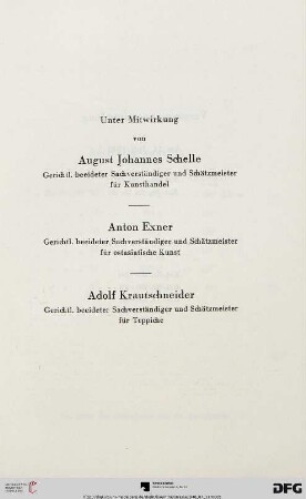 Liste der Mitwirkenden