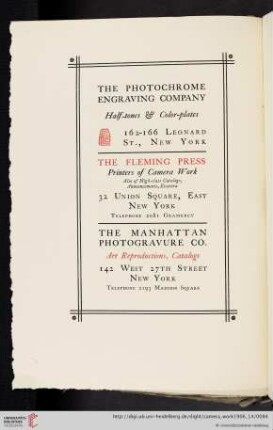 The Fleming Press [Printers of Camera Work]