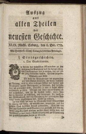 XLIX. Nachl. Coburg, den 6. Dec. 1755.