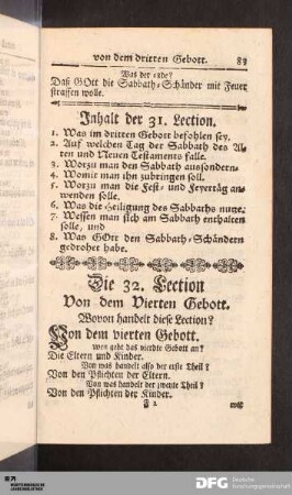 Die 32. Lection Von dem Vierten Gebott.